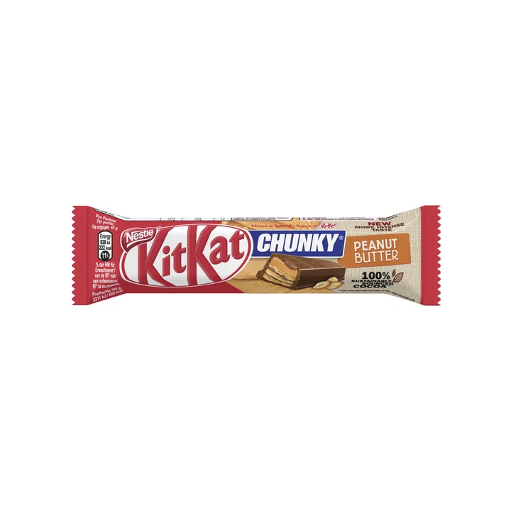 Шоколадов десерт NESTLÉ® KITKAT® CHUNKY® Фъстъчено масло, 42g