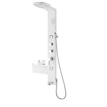 Panel de dus cu hidromasaj argintiu mat 135.7x37,5x52cm Panel de dus cu hidromasaj argintiu mat 135.7x37,5x52cm
