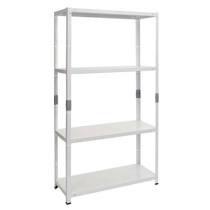Raft Metalic Eco 150 x 75 x 30 / 4 rafturi portanta 75 kg alb