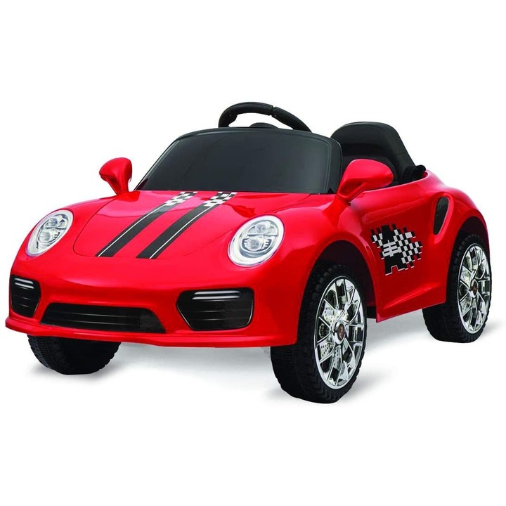 Електрическа кола за деца Ricco Ride On Kids, 2x6V 4AH, MP3, Родителско дистанционно управление, Boxster стил, Червен