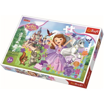 Puzzle Maxi Trefl, Disney Sofia, Lumea colorata a printesei, 24 piese Puzzle Maxi Trefl, Disney Sofia, Lumea colorata a printesei, 24 piese