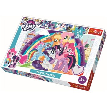 Puzzle Maxi Trefl, My little pony, Ponei fericiti, 24 piese Puzzle Maxi Trefl, My little pony, Ponei fericiti, 24 piese