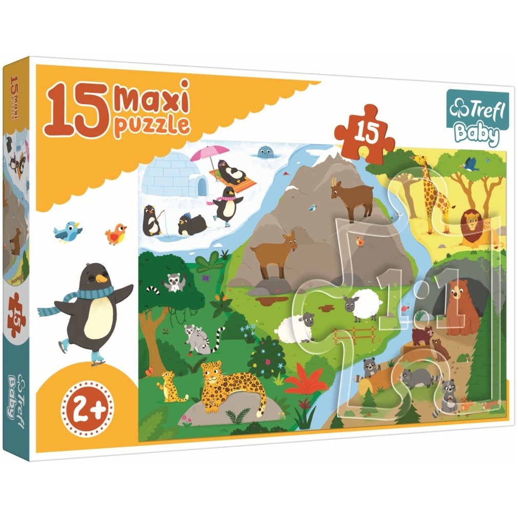 Puzzle Maxi Trefl, Lumea animalelor, 15 piese