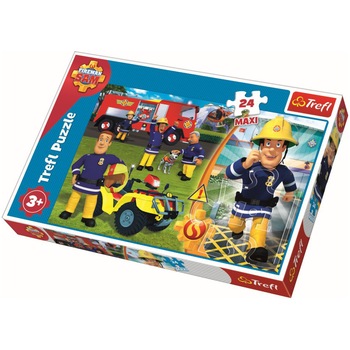 Puzzle Maxi Trefl, Fireman Sam, 24 piese Puzzle Maxi Trefl, Fireman Sam, 24 piese