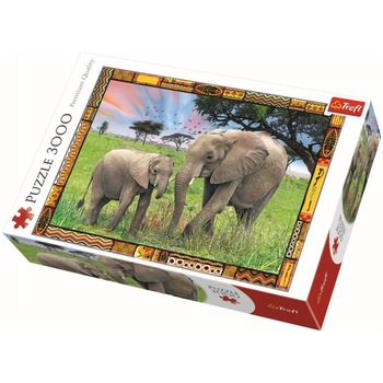 Puzzle Trefl, Elefanti in Savana, 3000 piese Puzzle Trefl, Elefanti in Savana, 3000 piese
