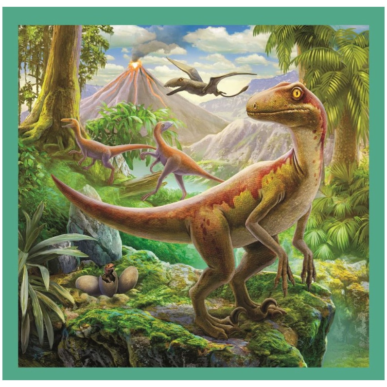 Puzzle Trefl 3 in 1, Lumea extraordinara a dinozaurilor, 106 piese ...