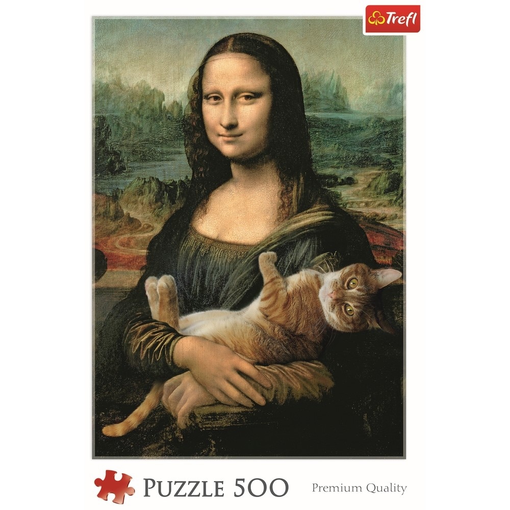 Quebra-Cabeça 500 Peças Puzzle Quadro Mona Lisa 50,8x36 cm em