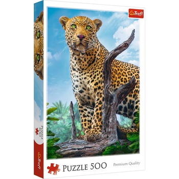 Puzzle Trefl, Leopard in Savana, 500 piese Puzzle Trefl, Leopard in Savana, 500 piese
