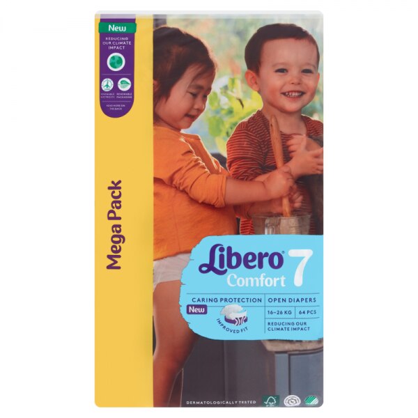 Scutece Libero Comfort 7 XL+ Mega Pack, 16-26 kg, 64 buc