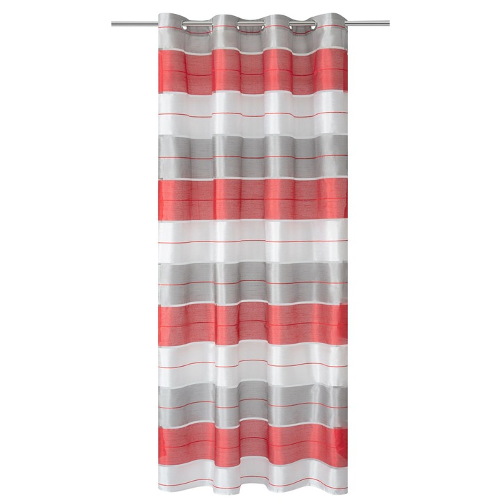 Завеса GF3, Райе, Червен, 145x250 см