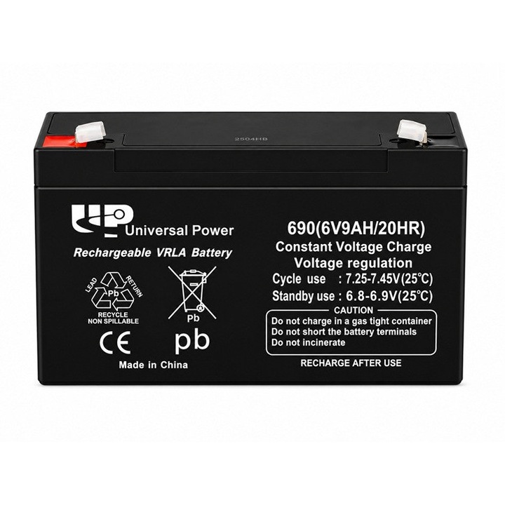 VRLA Тягов акумулатор Universal Power 6V 6V 9Ah GB6-9