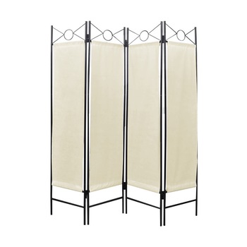 Paravan despartitor Timeless Tools, din 4 panouri, Negru-Bej Paravan despartitor Timeless Tools, din 4 panouri, Negru-Bej