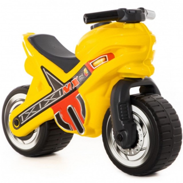 Polesie Játék Motorkerékpár, pedál nélkül, sárga, 70x30x49,3 cm