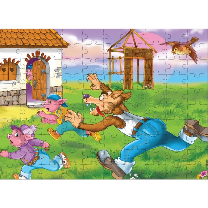 Puzzle 100 piese Noriel- Capra cu Trei Iezi