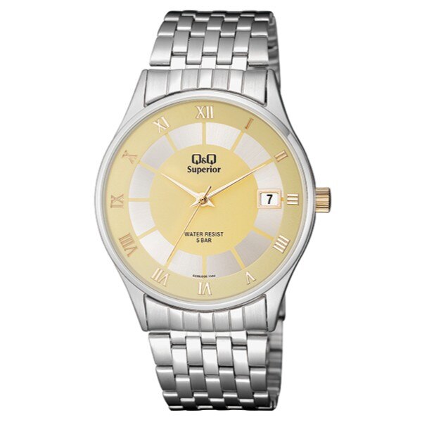 Ceas Q&Q Superior S288J206Y Otel inoxidabil, Gold Dial