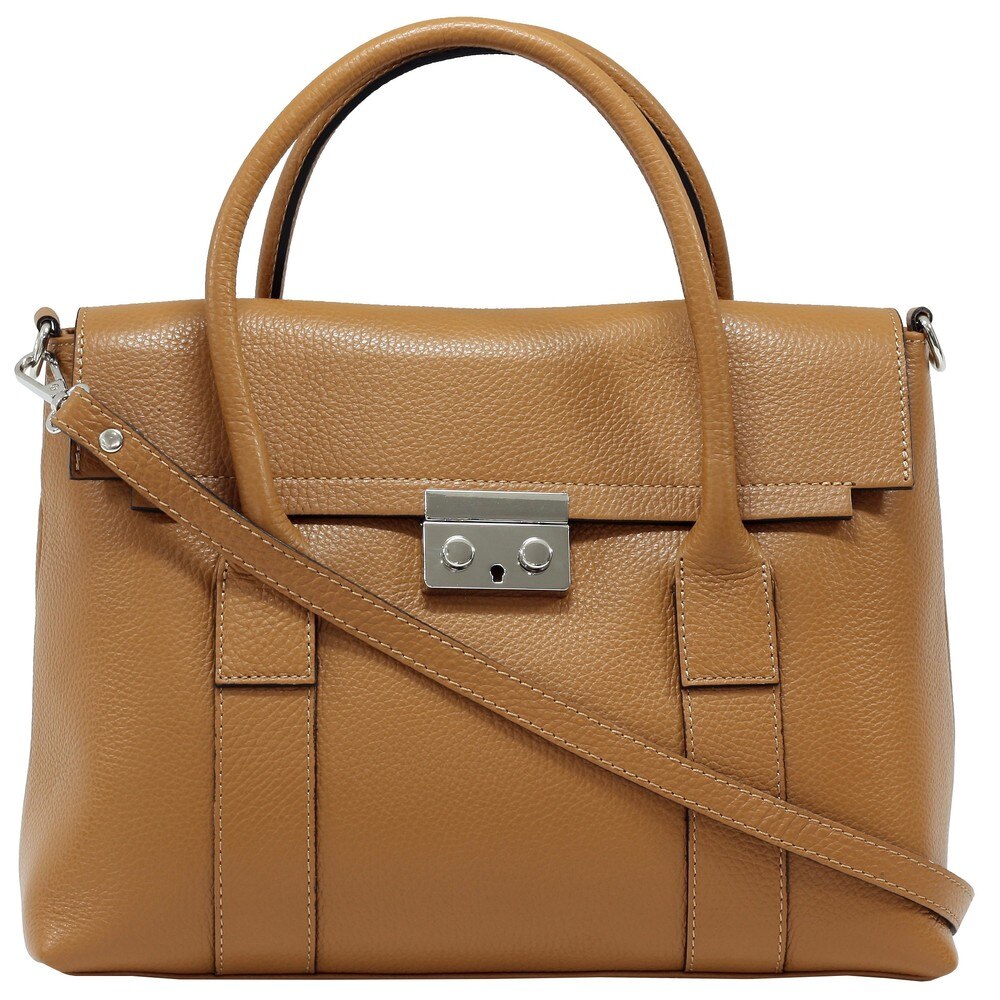 Geanta de dama office din piele naturala LU28C tabac