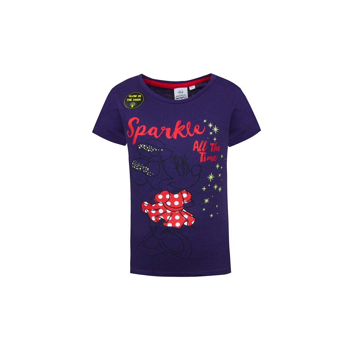 Tricou fetite, Minnie glow in the dark, mov
