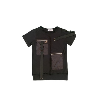 Tricou copii, unisex, Bad Boy, model 2 buzunare, Negru Tricou copii, unisex, Bad Boy, model 2 buzunare, Negru