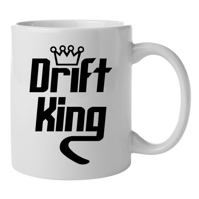 Cana personalizata Drift King, ceramica alba, 330 ml