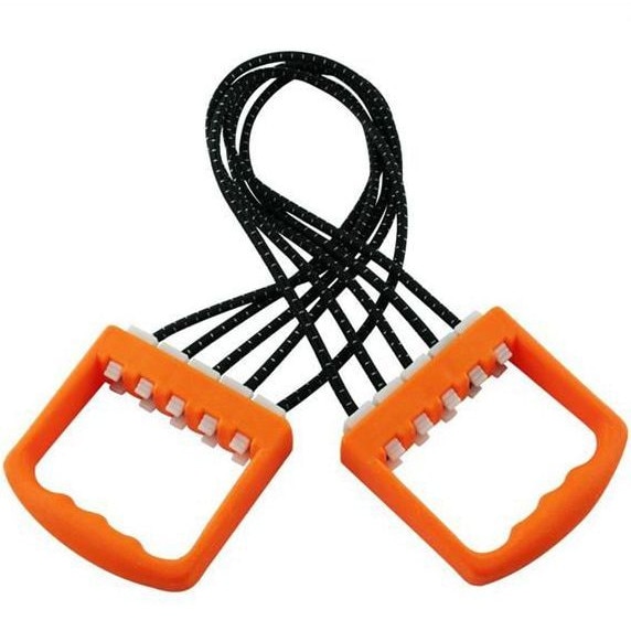 Extensor cu coarda elastica HMS EM01, 60 cm, Negru/Portocaliu