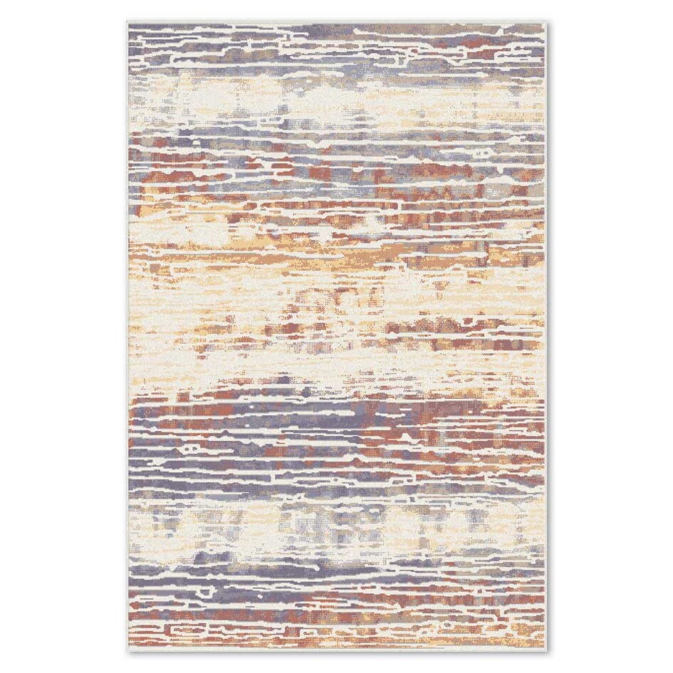 Covor sintetic Matrix 5745-1-17933, 120x170cm, Alb/Lila/Portocaliu, Model modern
