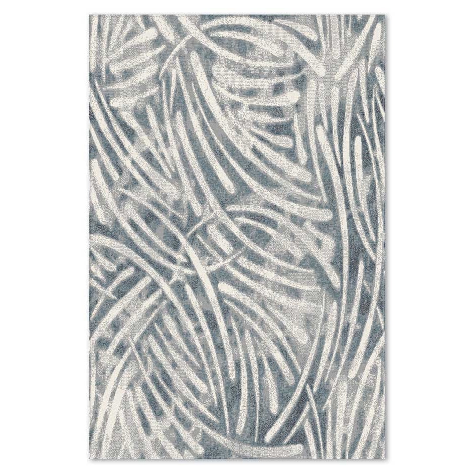 Covor sintetic Matrix 5752-1-16811, 80x150cm, Alb/Gri/Albastru, Model modern