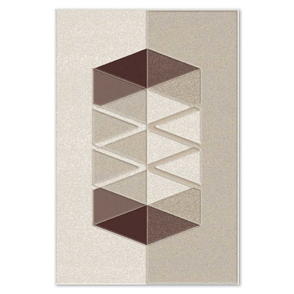 Covor sintetic Soho 5687-1-15053, 80x150cm, Bej/Maro, Model modern