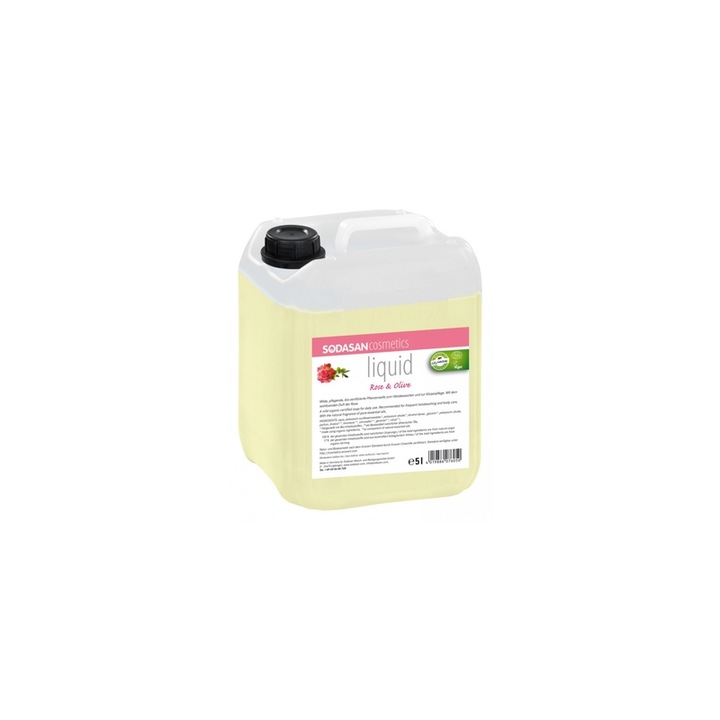 Sapun Lichid/Gel De Dus Bio Trandafir -Masline 5 L Sodasan