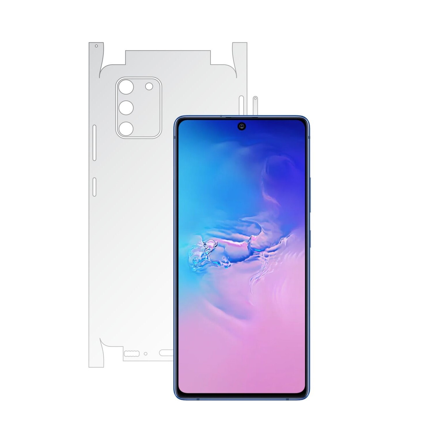 Folie Protectie Spate Invisible Skinz HD pentru Samsung Galaxy S10 Lite - Folie Siliconica Ultra-Clear cu taiere 360 Cut pentru Carcasa Spate si Laterale, Skin Adeziv Transparent