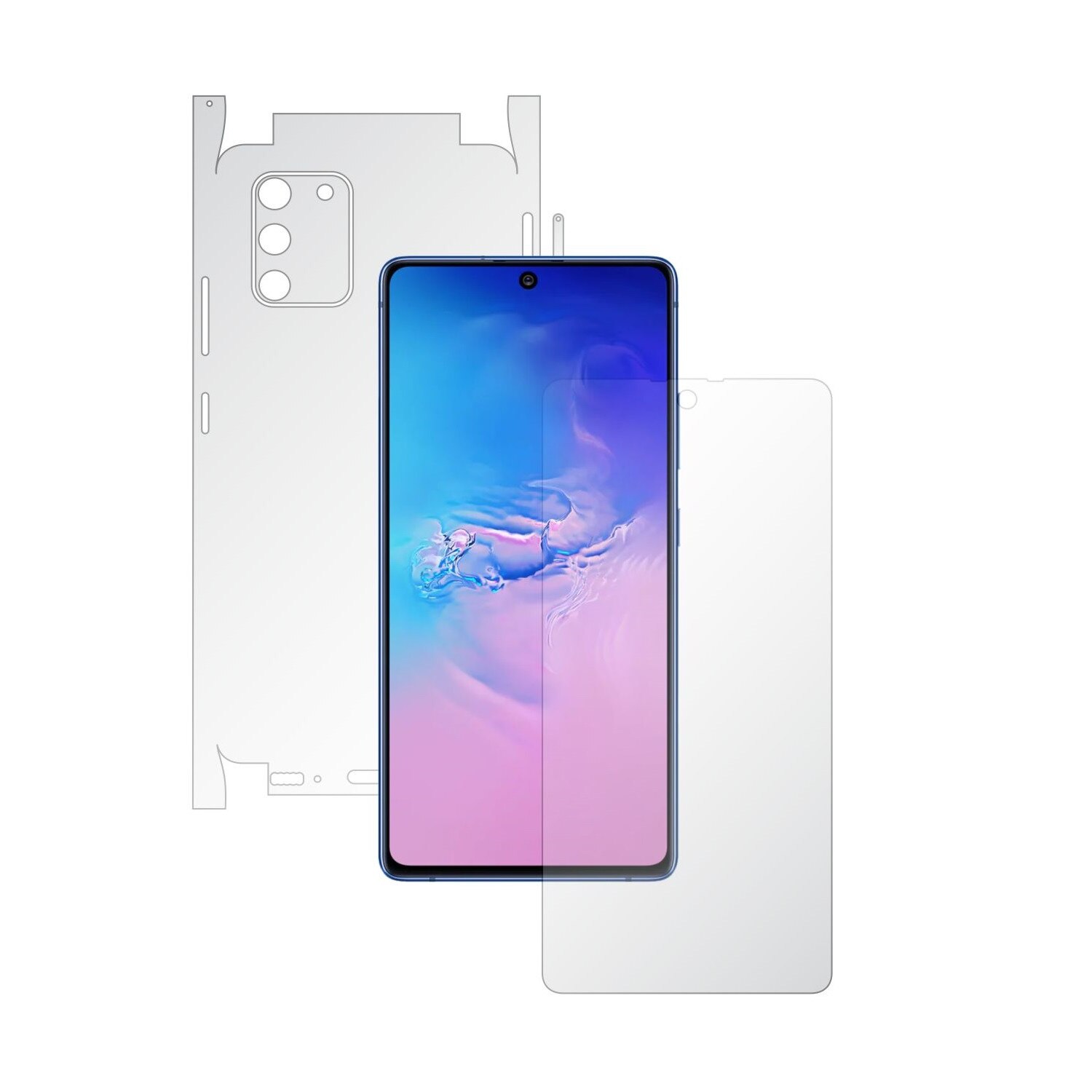 Folie Full Body Invisible Skinz UHD AutoRegeneranta pentru Samsung Galaxy S10 Lite - Folie Protectie Siliconica Ultra-Clear cu taiere 360 Cut pentru Ecran, Carcasa Spate si Laterale, Skin Adeziv Transparent