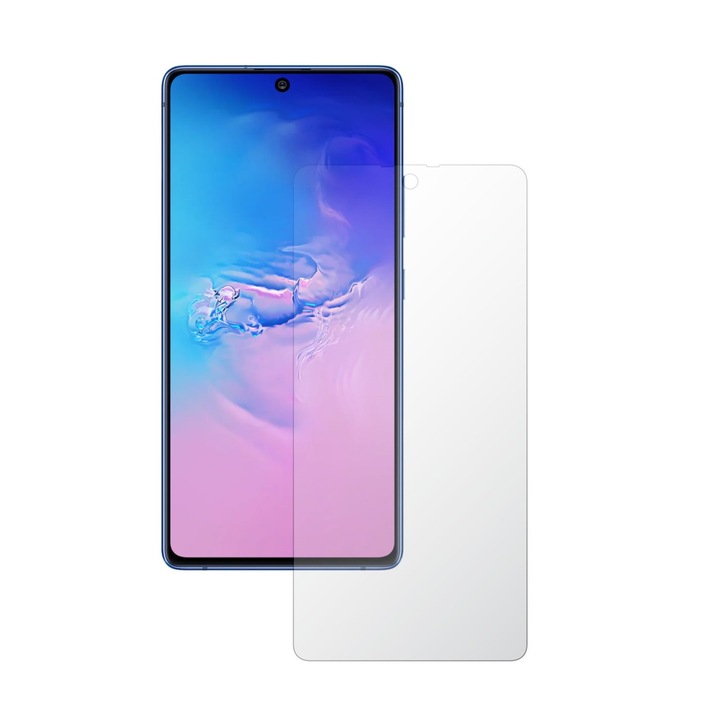 Láthatatlan Skinz UHD önregeneráló képernyővédő fólia Samsung Galaxy S10 Lite készülékhez – Ultra-átlátszó szilikonfólia teljes lefedettséggel, teljes kijelzőborítással, tapadós és rugalmas