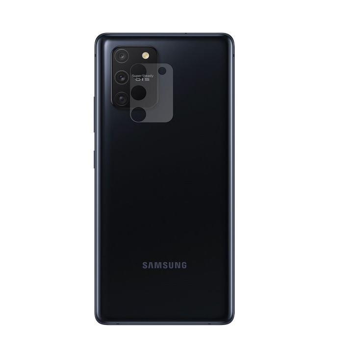 4X Skinz HD láthatatlan kameravédő fólia készlet Samsung Galaxy S10 Lite készülékhez – Ultra-átlátszó szilikonfólia teljes lefedéssel, ragasztóval és rugalmassággal