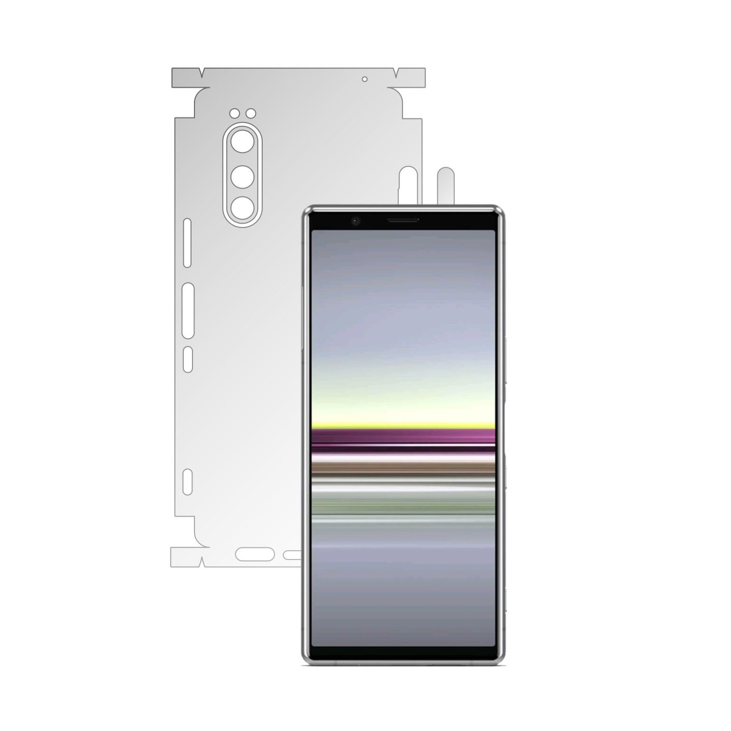 Folie Protectie Spate Invisible Skinz HD pentru Sony Xperia 5 - Folie Siliconica Ultra-Clear cu taiere 360 Cut pentru Carcasa Spate si Laterale, Skin Adeziv Transparent