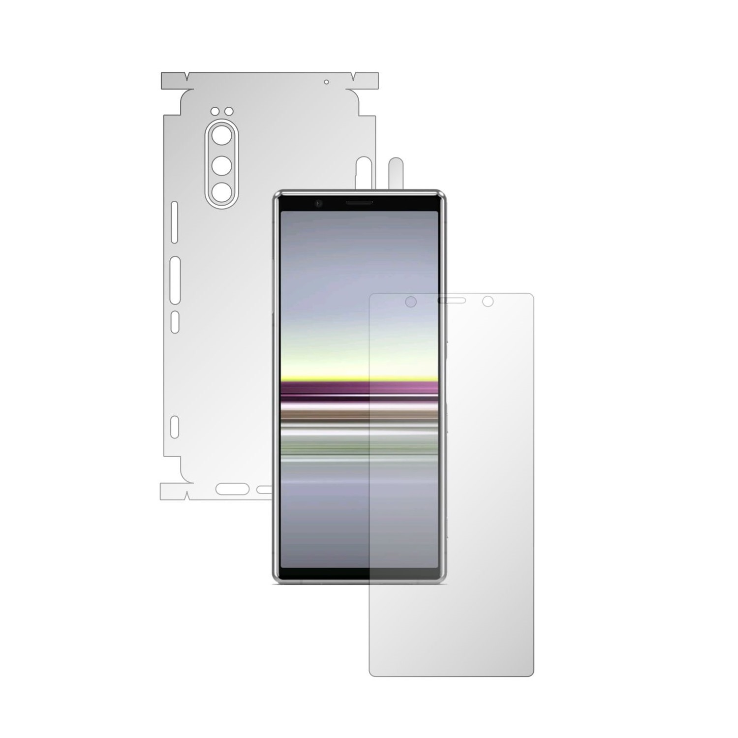 Folie Full Body Invisible Skinz HD pentru Sony Xperia 5 - Folie Protectie Siliconica Ultra-Clear cu taiere 360 Cut pentru Ecran, Carcasa Spate si Laterale, Skin Adeziv Transparent