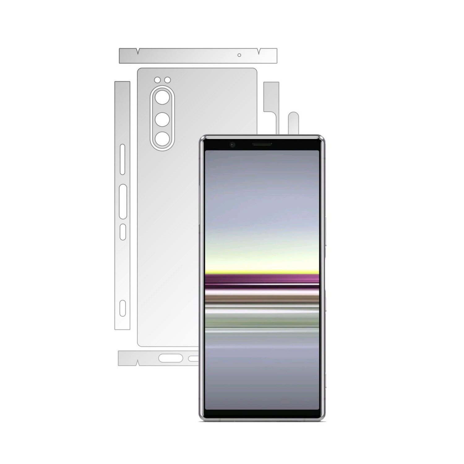 Folie Protectie Spate Invisible Skinz HD pentru Sony Xperia 5 - Folie Siliconica Ultra-Clear cu taiere Split Cut pentru Carcasa Spate si Laterale, Skin Adeziv Transparent