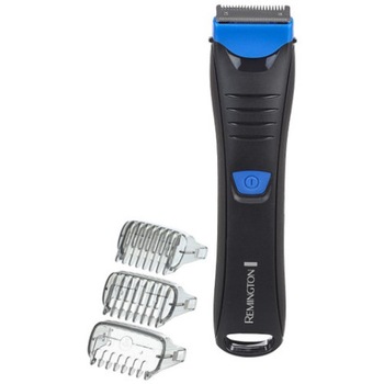Aparat de Tuns pentru Corp si Zone Delicate Remington, 3 piepteni ficsi, Lame Comfort cu varfuri rotunjite,,Lame din otel inoxidabil, Acumulator pe baza de litiu,Negru/Albastru Aparat de Tuns pentru Corp si Zone Delicate Remington, 3 piepteni ficsi, Lame Comfort cu varfuri rotunjite,,Lame din otel inoxidabil, Acumulator pe baza de litiu,Negru/Albastru