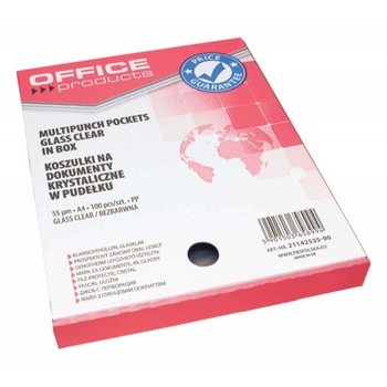 Set 100 Folii de Protectie A4, Tip Cristal, 55 MIC, Transparente, Folie pentru Protectie Documente OFFICE Products Set 100 Folii de Protectie A4, Tip Cristal, 55 MIC, Transparente, Folie pentru Protectie Documente OFFICE Products