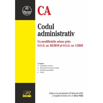 Codul administrativ Ed.2 Act. 25 februarie 2020 Codul administrativ Ed.2 Act. 25 februarie 2020