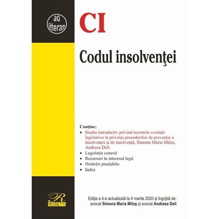 Codul Insolventei Ed 4 Act 4 Martie 2020 Emag Ro