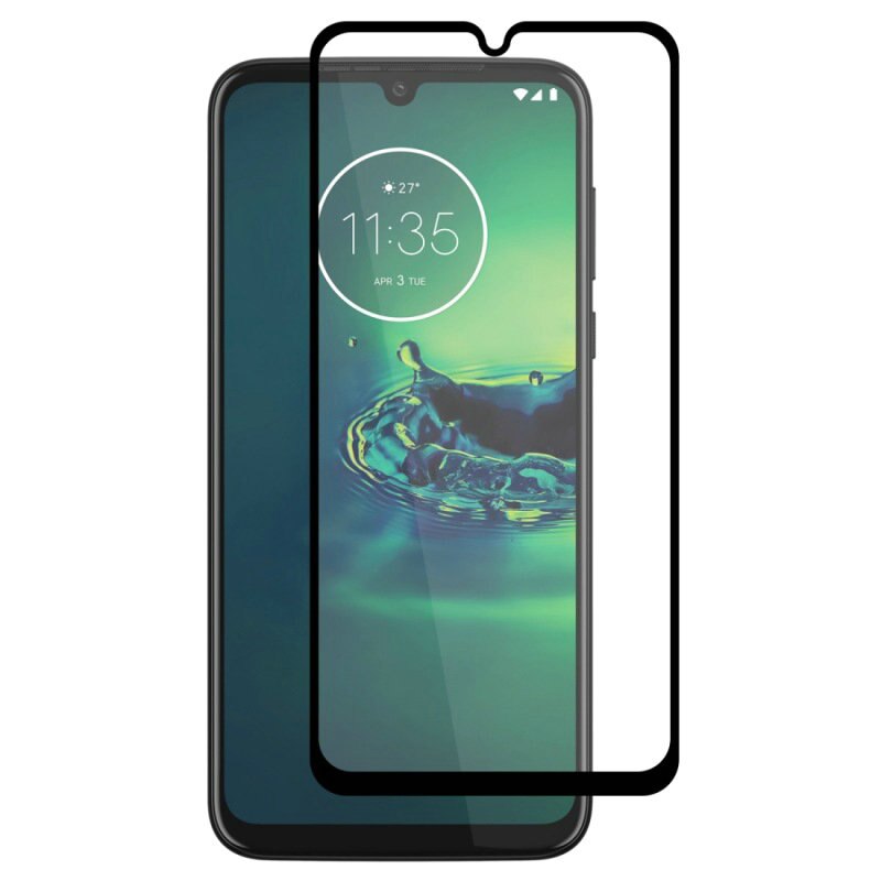 Folie sticla securizata Full Cover Full Glue pentru Motorola Moto G8 Plus, Negru