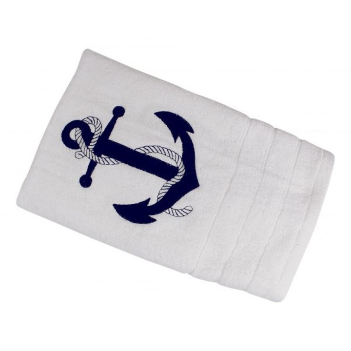 Хавлия за баня Sea Club, 100% памук, бяла, 600 GSM, 50x100см