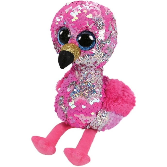 Jucarie plus 15 cm Beanie Boos Flippables PINKY - flamingo TY