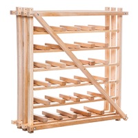 Raft din lemn natur 36 sticle vin CubX
