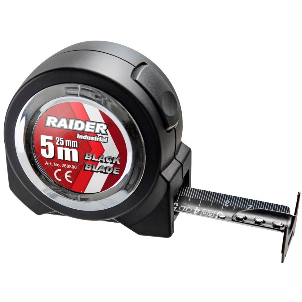 Ruleta profesionala 5m x 25mm Raider Industrial