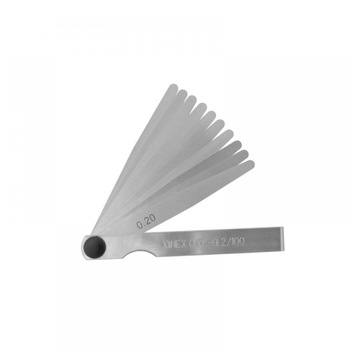 Set lere grosime KINEX 0,02-0,2mm lungime 100mm, 10 lere/set, DIN 2275N Set lere grosime KINEX 0,02-0,2mm lungime 100mm, 10 lere/set, DIN 2275N