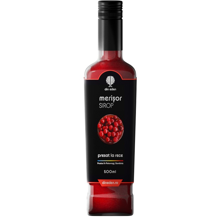 Sirop merisoare presat la rece, Din Eden, 500ml