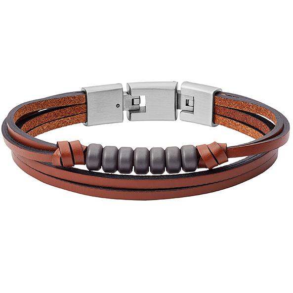 Bratara Fossil Men Casual Vintage JF03128040, Argintiu, Maro