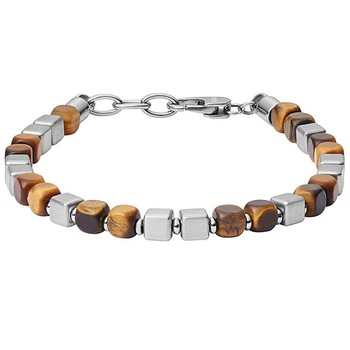 Bratara Fossil Men's Dress JF03132040, Argintiu, Maro Bratara Fossil Men's Dress JF03132040, Argintiu, Maro