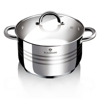 Oala cu capac otel inoxidabil 16 cm Gourmet Line Blaumann BL 1018 Oala cu capac otel inoxidabil 16 cm Gourmet Line Blaumann BL 1018