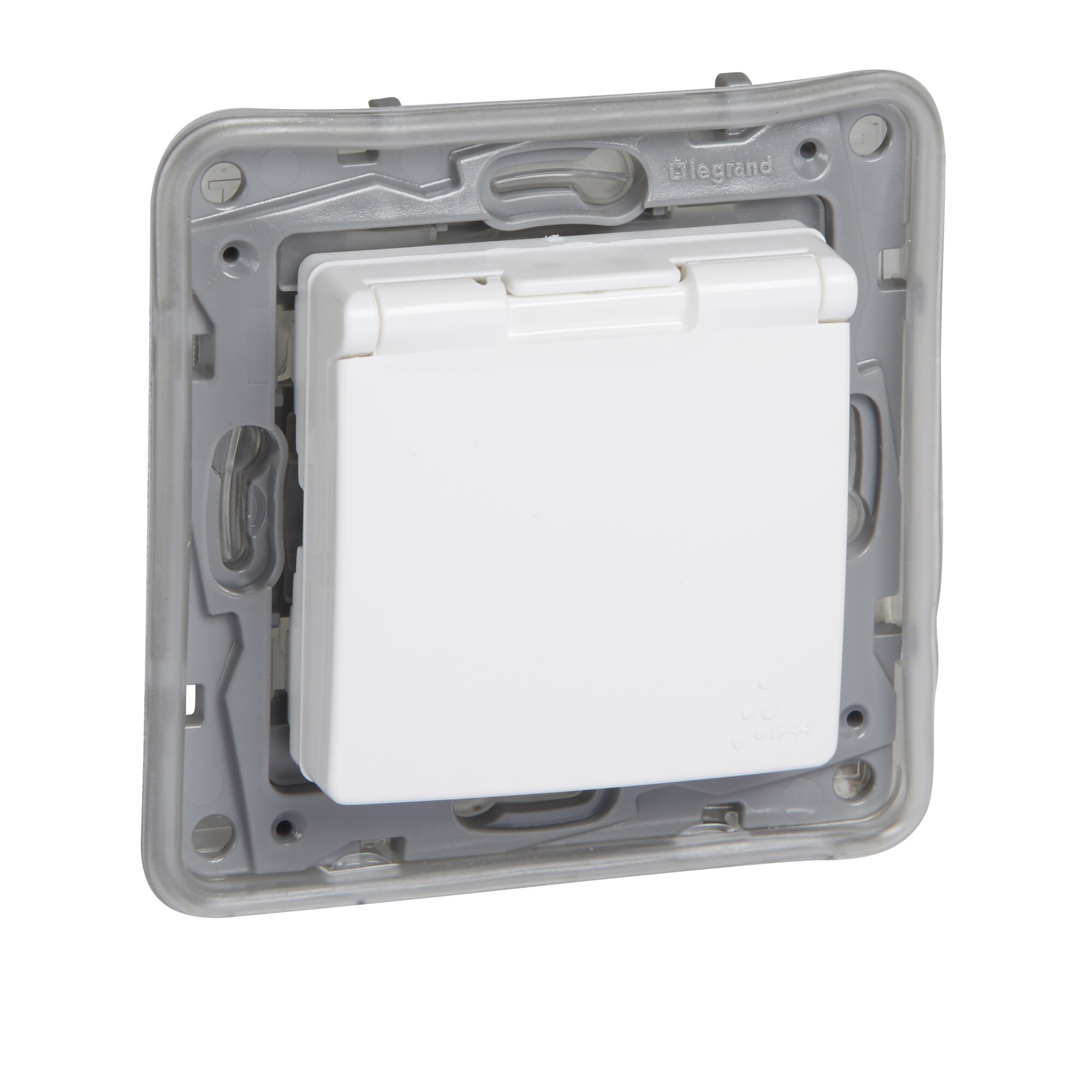 Priza simpla cu capac, 16A, IP44, alba, Legrand Niloe